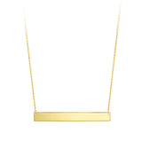 Engravable Bar- 10k Gold Bar Necklace