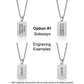 Engravable-Stainless Steel with Black Centre Tag Necklace by Ital Gem