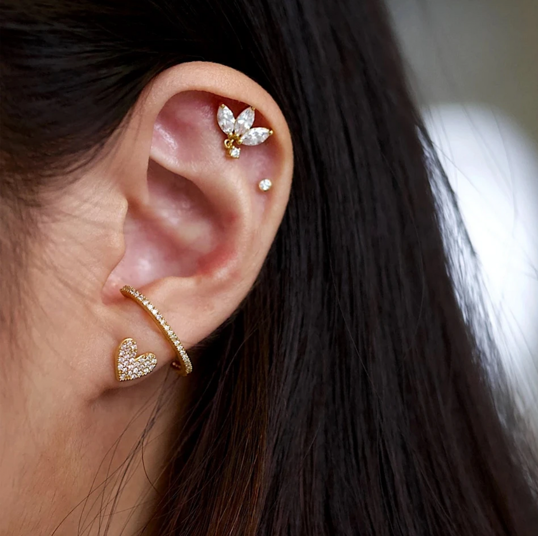 Valentina Classic CZ Heart Studs