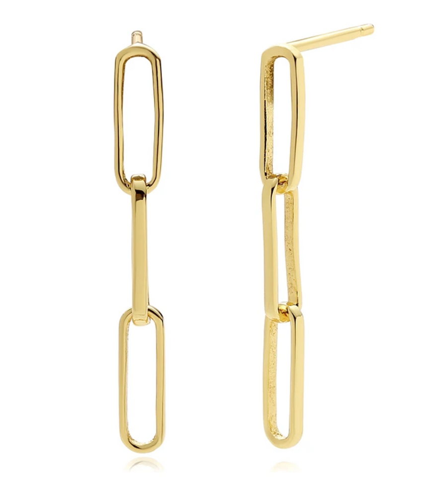 18k/925 Vermeil Chain Stud Earrings