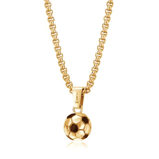 Stainless Steel Soccer Ball Necklace by Ital Gem