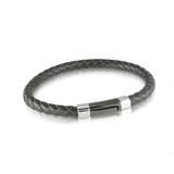 Stainless Steel Braided Genuine Leather Bracelet
