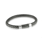 Stainless Steel Braided Genuine Leather Bracelet by Ital Gem
