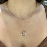 10k Gold Two Tone Polished Heart Necklace