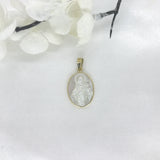 14k Mother of Pearl Mother Mary Pendant