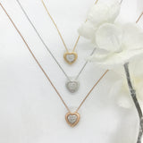 Icicles 10k Gold Bezelled Diamond Heart Necklace