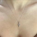 Icicles 10k Gold Diamond Cross Necklace