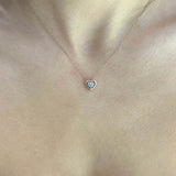 Icicles 10k Gold Bezelled Diamond Heart Necklace