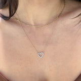 10k Gold CZ Heart Necklace