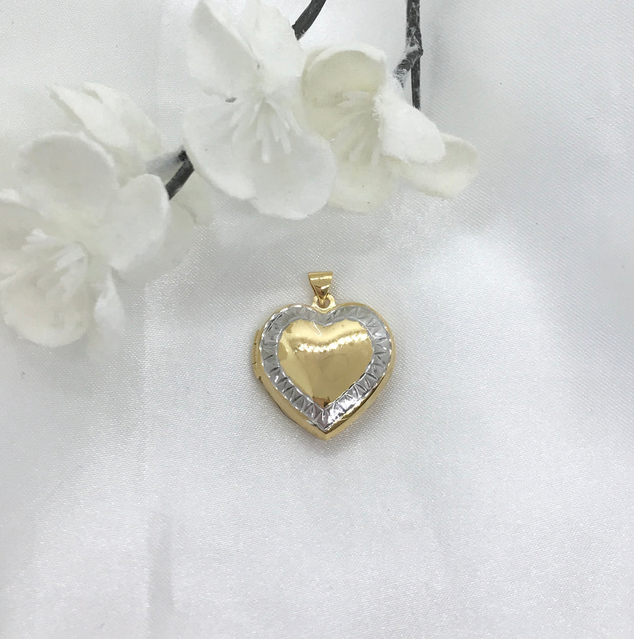 10k Gold Two-Tone Heart Locket