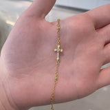 18k/925 Vermeil Cross with CZ Bracelet