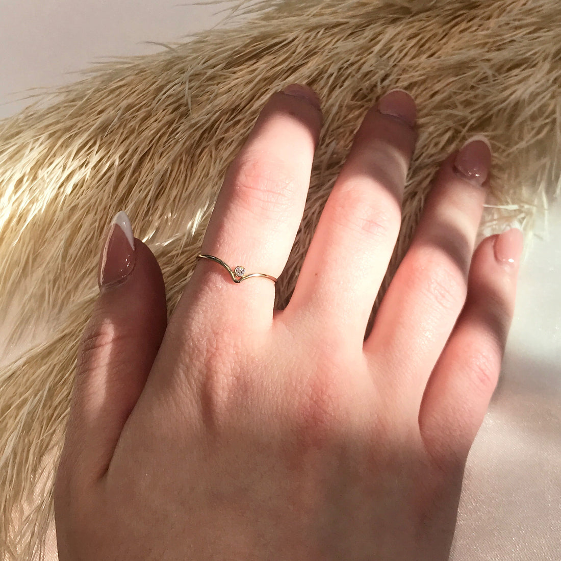 Dainty CZ Arrow Ring