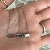 Engravable Bar - Sterling Silver Necklace