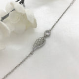 Children's Sterling Silver Angel Wing with CZ Bracelet