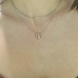 10K Gold Circle Necklace with CZ