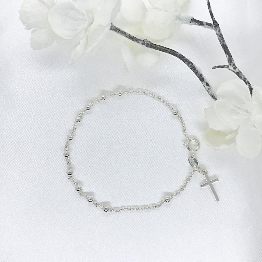 Sterling Silver Rosary Bracelet - 3mm