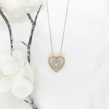 Icicles 10k Two Toned Gold Diamond Heart Necklace