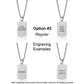 Engravable- Stainless Steel Brushed Tag Necklace by Ital Gem