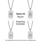 Engravable-Stainless Steel with Black Centre Tag Necklace by Ital Gem