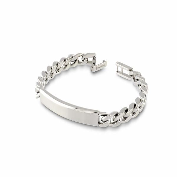 Engravable - Stainless Steel Curb Link ID Bracelet by Ital Gem