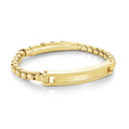 Engravable - Stainless Steel Gold Box Link ID Bracelet by Ital Gem
